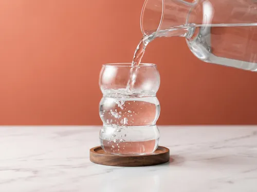 Verser 250 ml d'eau froide dans un verre - préparation Bao'Boost
